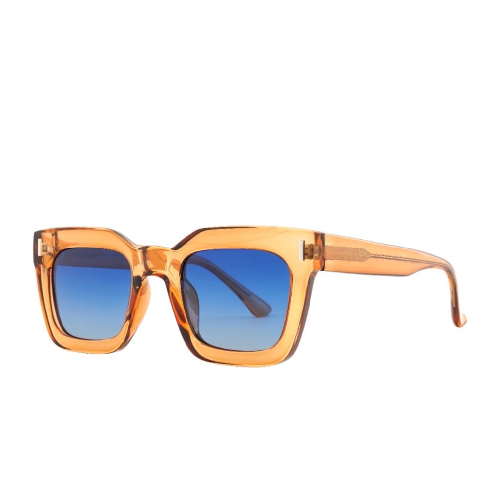 RYAN SIMKHAI POLARIZED RYE | TRANSPARENT TAN | BLUE LENS SUNGLASSES